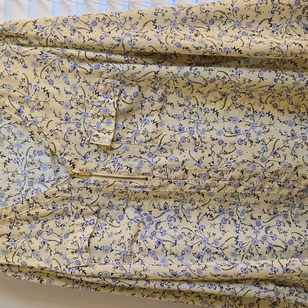 Floral Button-Up Shirt in Yellow and Blue